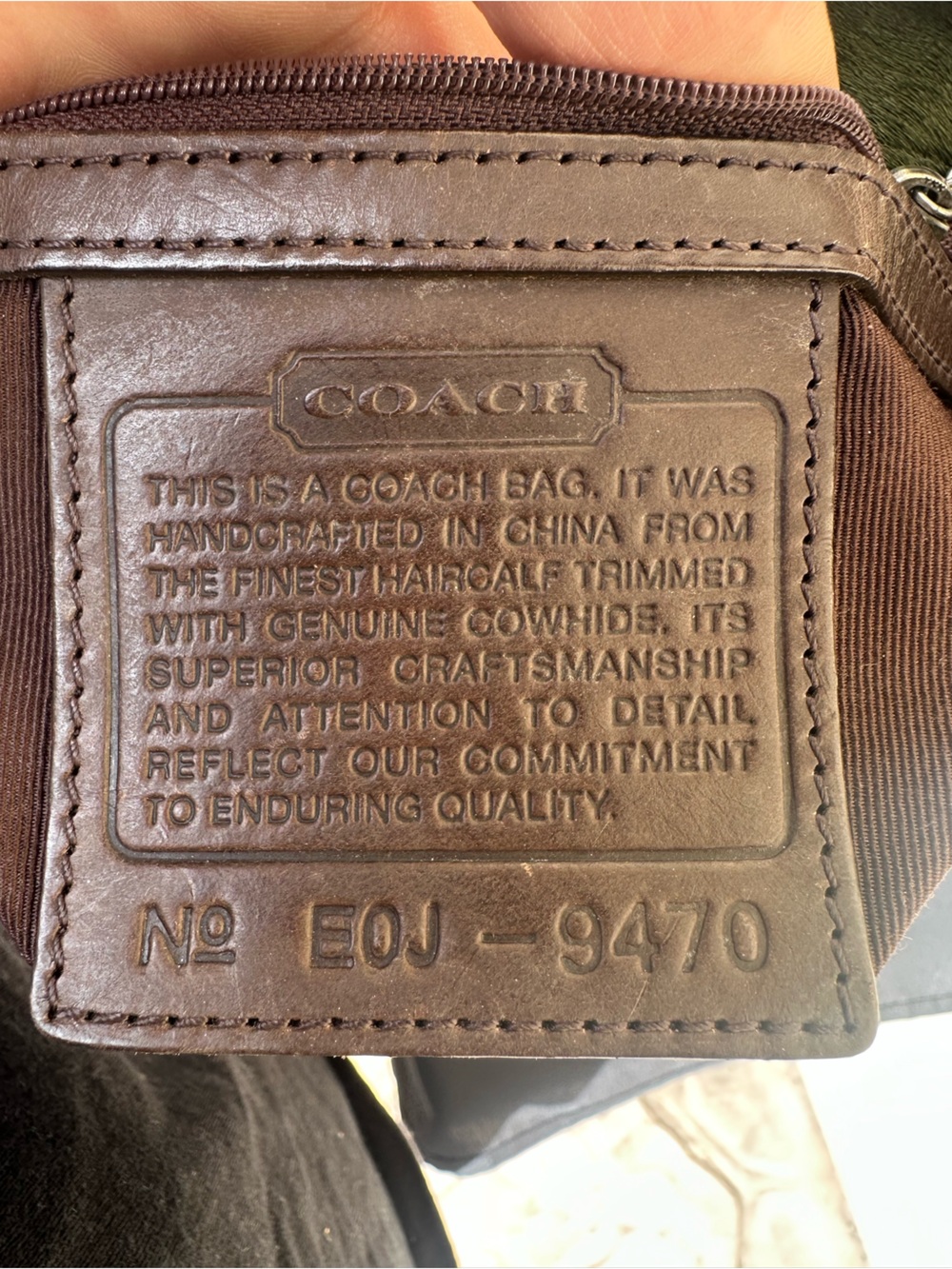 🫑Coach Dark Olive Green Calf Hair Shoulder Bag 9470. 🫑 - Picture 11 of 11